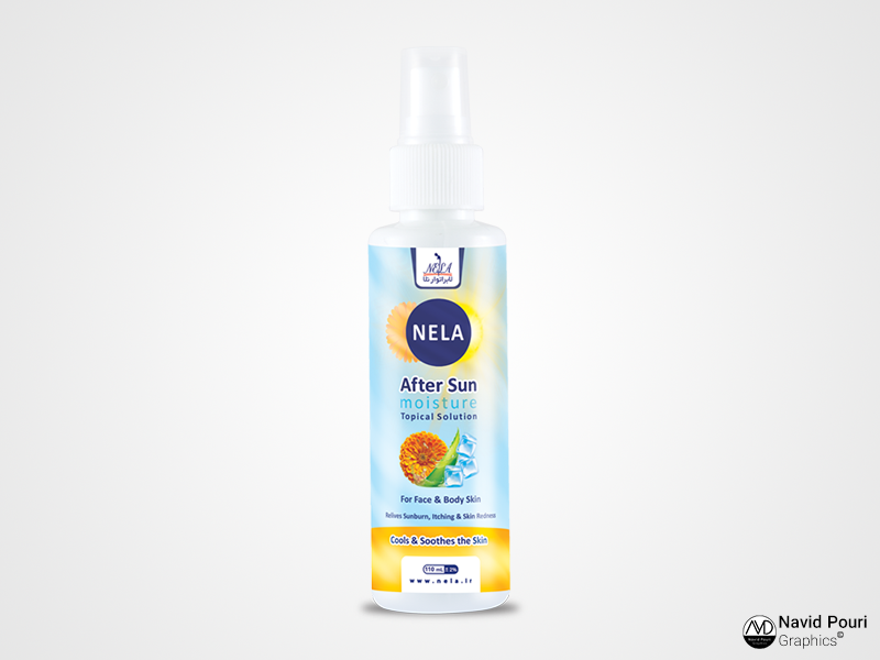 Nela After Sun Spray Label Design