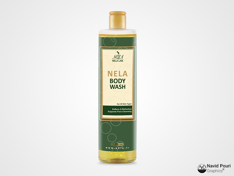 Nela Body Wash Shampoo Label Design